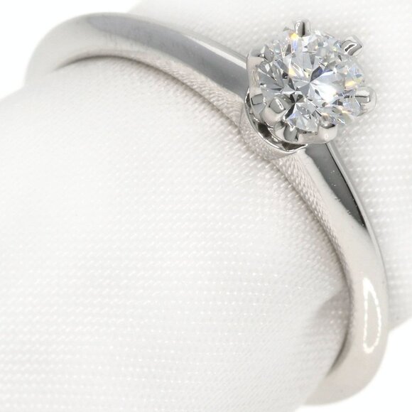 TIFFANY & CO. Platinum Diamond Ring - Picture 1 of 9